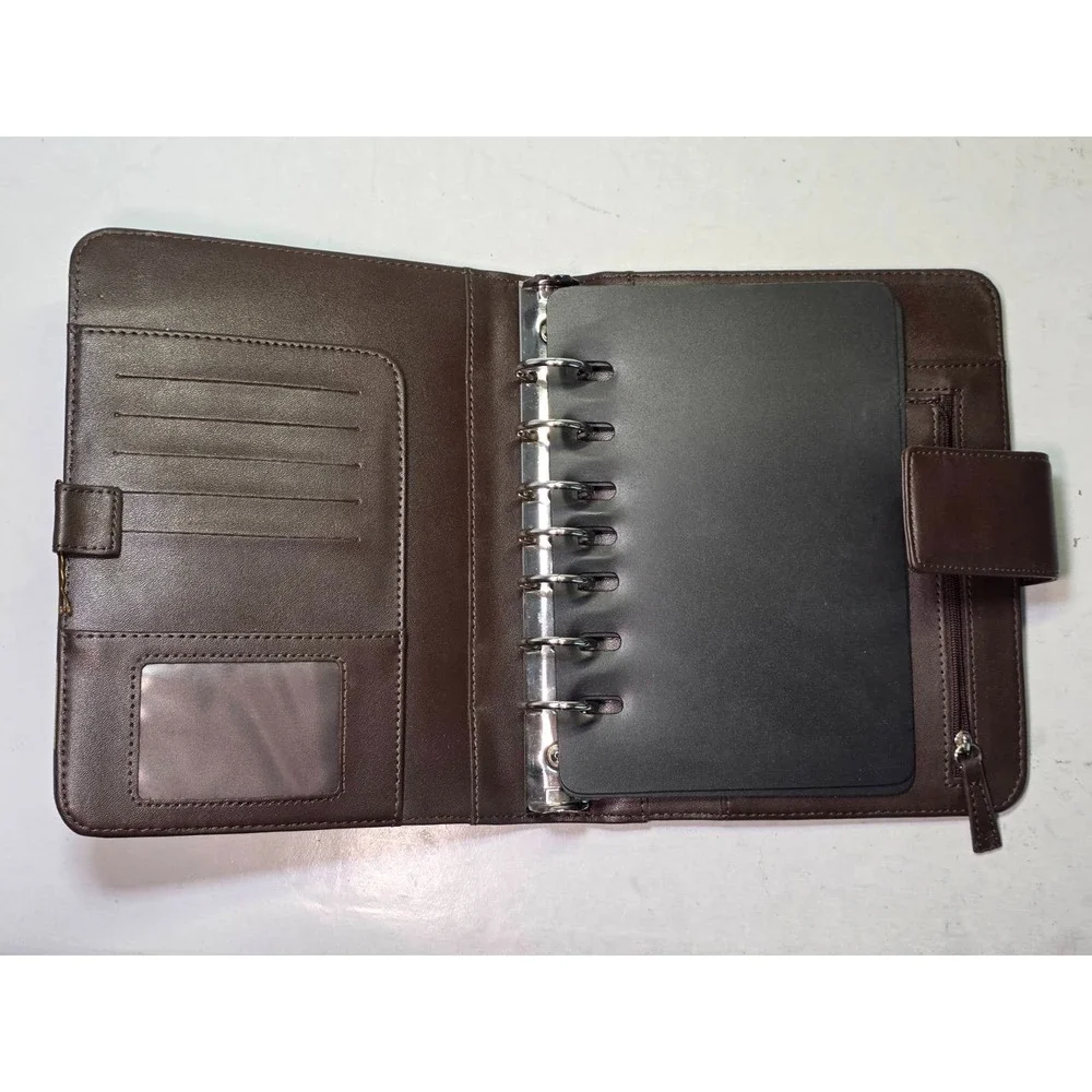 Franklin Covey Planner Organizer 7‎ Rings Binder Brown Tan Yellow Geometric Rare